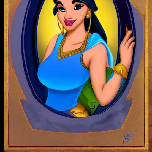 Prompt: realistic portrait of jasmine from Disney's Aladdin