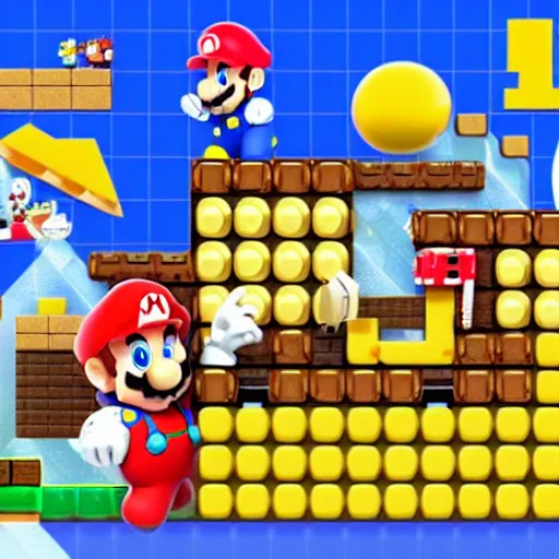 Image similar to super mario maker 3 gameplay