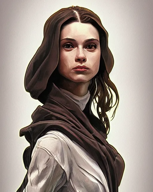 Image similar to the child of jar jar binks and padme amidala, sharp shapes, soft brush strokes, alphonso mucha, pronounced contours, harsh lighting, masterpiece, artstation