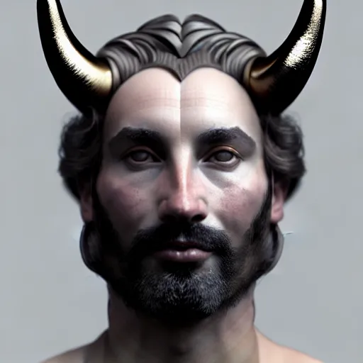 Prompt: hyperrealistic portrait of horned god pan, tom of finland, bouguereau, octane render, 3 d