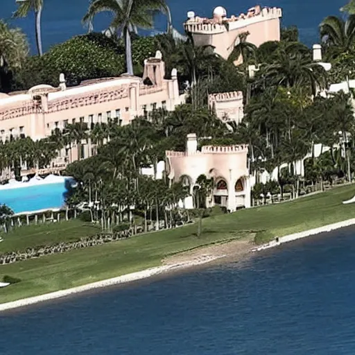 Image similar to Donald Trumps Mar-a-lago resort being raided by the FBI, High detail