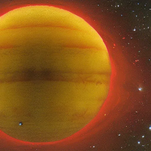 Prompt: lemon planet, photo by hubble telescope