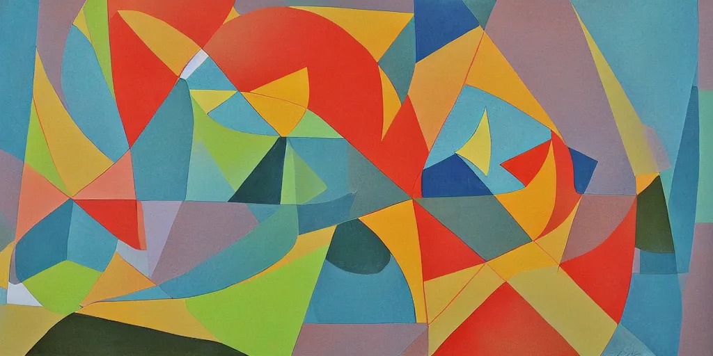 Prompt: a meaningful geometrical abstract painting about Rise and rise again until lambs become lions - Robin Hood.