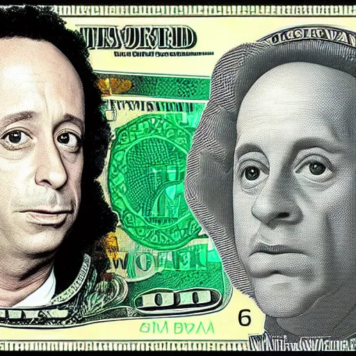 Prompt: pauly shore's face on a $ 1 0 0 bill