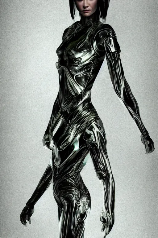 Image similar to summer glau as cortana from halo, glowing translucent digital body made of ones and zeros