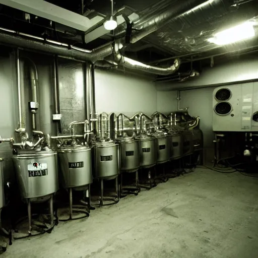 Prompt: boiler room, color photograph