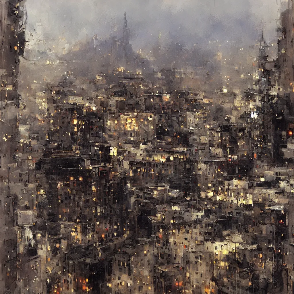 Image similar to tbilisi painted by jeremy mann