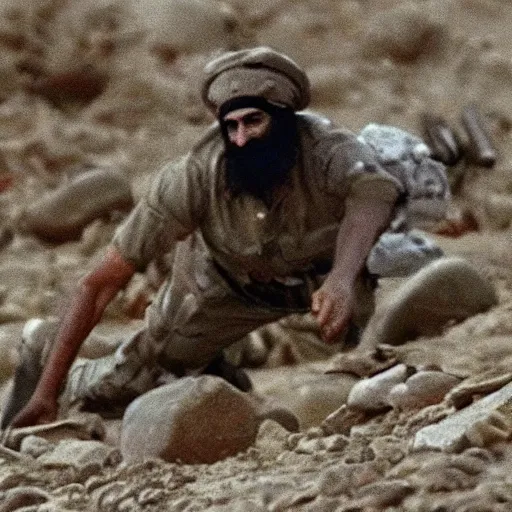 Prompt: osama bin ladins last moment, from the perspective of a navy seal ant, the actual photo, 4 k real, trending, viral, clickbait