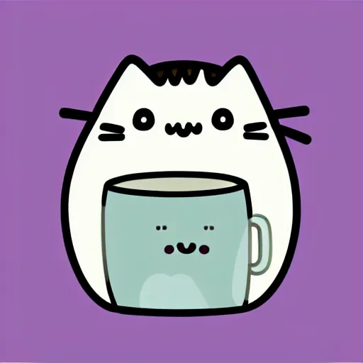 Image similar to Pusheen cat holding an Argentine mate cup, vector illustration, sticker