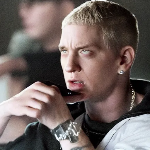 Image similar to Eminem in Twilight, movie still