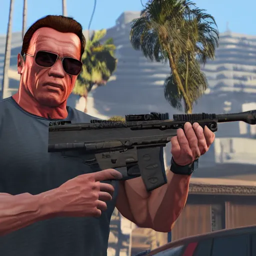 Image similar to GTA V arnold schwarzenegger screenshot