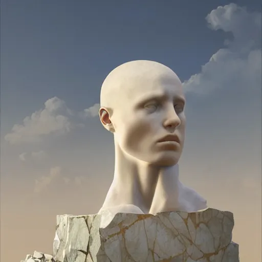 Image similar to peter tarka, minimalistic, broken giant marble head statue ruins, hyperrealistic surrealism, award winning masterpiece with incredible details, epic stunning, infinity pool, a surreal vaporwave liminal space, highly detailed, trending on ArtStation, artgerm and greg rutkowski and alphonse mucha, daily deviation, IAMAG