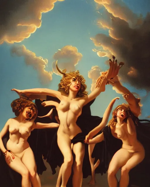 Image similar to Witches Going To Their Sabbath by Luis Ricardo Falero