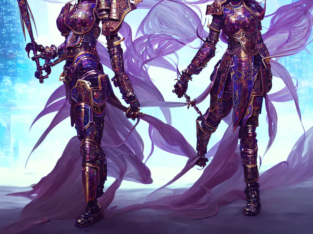 Image similar to full body portrait hero action pose of futuristic female knights of zodiac, abstract chinese dragon concept art, at future neon tokyo light temple, ssci - fi and fantasy, intricate and very very beautiful and elegant, highly detailed, digital painting, artstation, sharp focus, illustration, art by tan zi and ayanamikodon and alphonse mucha and wlop