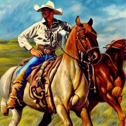 Prompt: cowboy, western art