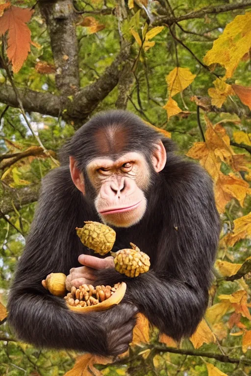 Image similar to ape with an acorn