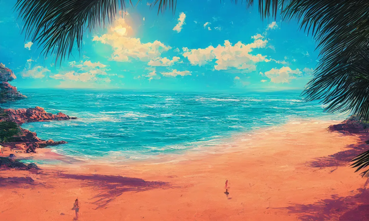 Image similar to paradise beach by alena aenami artworks in 4 k