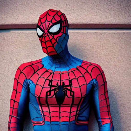 Prompt: overweight spider - man, photograph, 8 k