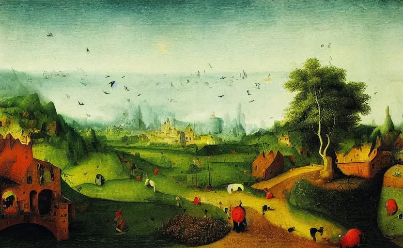 Image similar to beautiful landscape by Ieronim Bosch