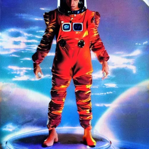 Image similar to man in a futuristic spacesuit, 9 0 s anime