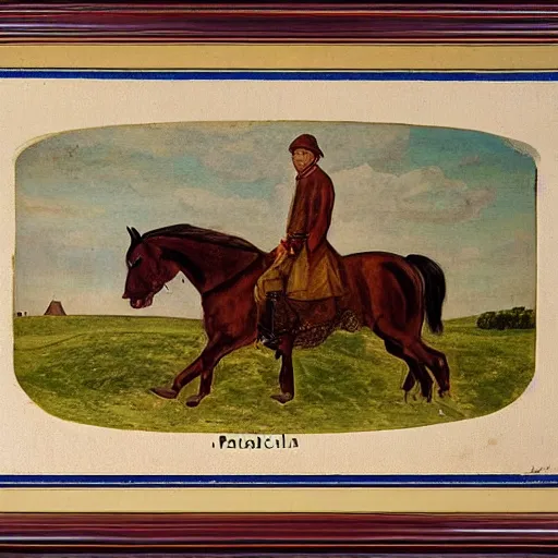 Image similar to panorama racławicka, old polish painting of a horse