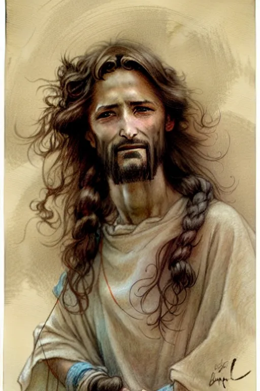 Image similar to (((((1950s jesus . muted colors.))))) by Jean-Baptiste Monge !!!!!!!!!!!!!!!!!!!!!!!!!!!