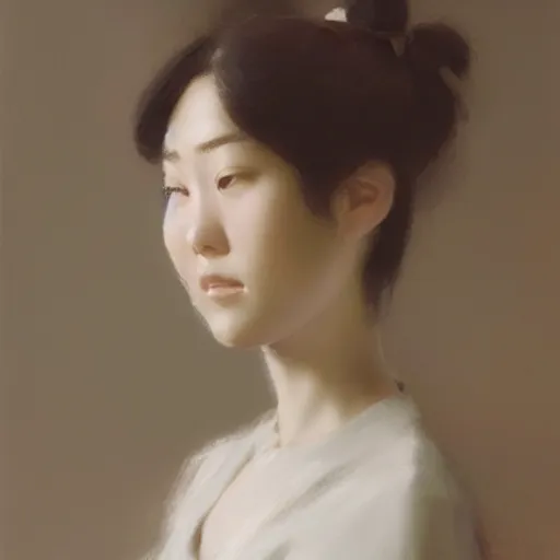 Prompt: detailed portrait of japanese girl, spring light, painting by aramaki, shinji, craig mullins, j. c. leyendecker
