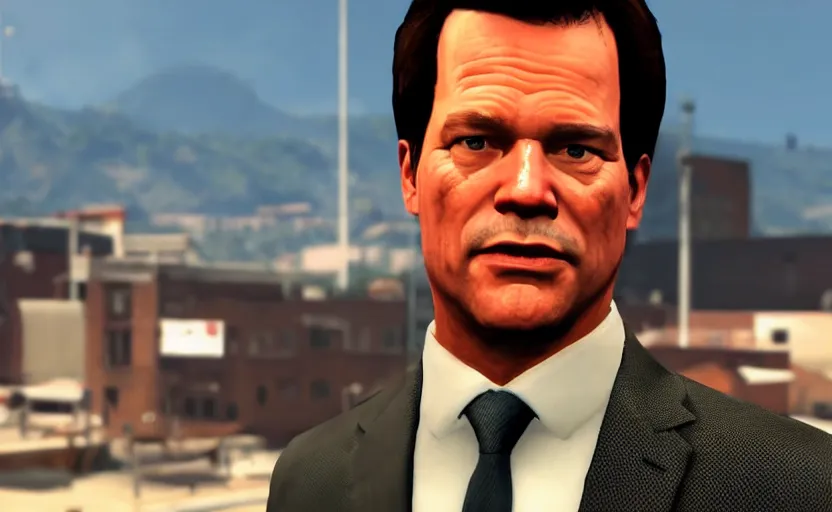 Image similar to prime minister Mark Rutte GTA V, unreal engine, 8K, gameplay