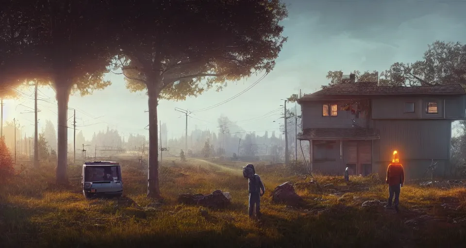 Image similar to home is obsolete, realistic rendering, unreal engine, 4k, hdr, high dynamic range, f12, simon stalenhag