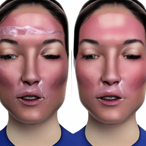 Prompt: Human face uv unwrap