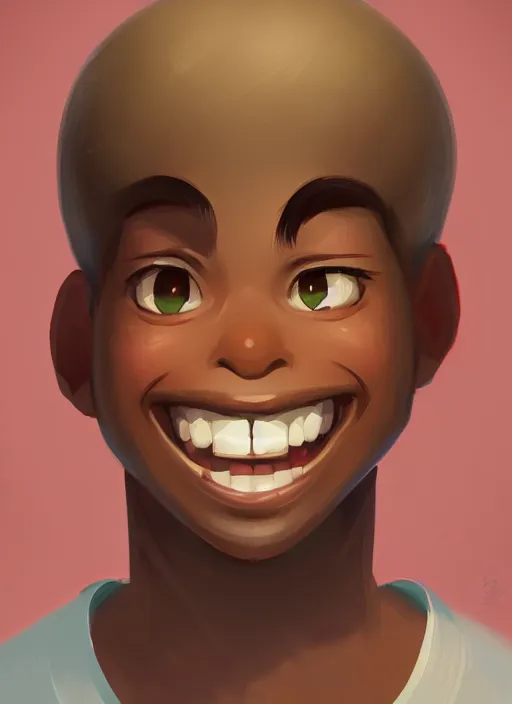 Image similar to young man with a big smile, prominent big eyes, round portruding chin, plump lips, brown flowers, standout colours, sharp, highly detailed, simple lines, digital painting, artstation, concept art, matte, sharp focus, illustration, anime moe artstyle