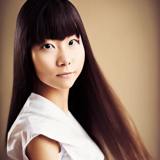 Image similar to beautiful portrait of a japanese maid, long hair, detailed, professional photography