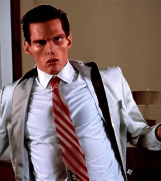 Image similar to Jerma as Patrick Bateman in American psycho