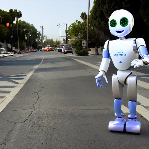Image similar to LOS ANGELES CA, JUNE 7 2026: One of the most incredible helpful happy robots that emerged from the future-technology-portal.