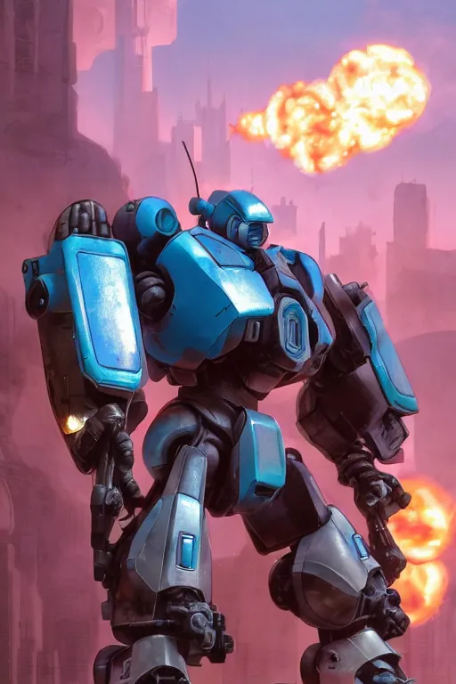 Image similar to mechwarrior 5 : mercenaries mech megaman transformer robot boss tank engine game octane render, 4 k, hd 2 0 2 2 3 d cgi rtx hdr style chrome reflexion glow fanart, global illumination ray tracing hdr fanart arstation by ian pesty by jesper ejsing pixar and disney unreal zbrush central hardmesh