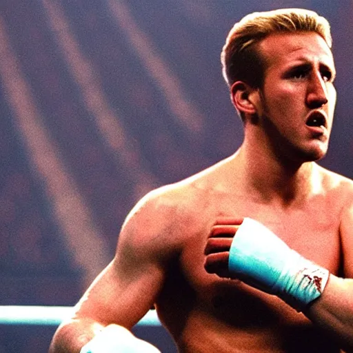 Image similar to movie still of harry kane as ivan drago in rocky 4,