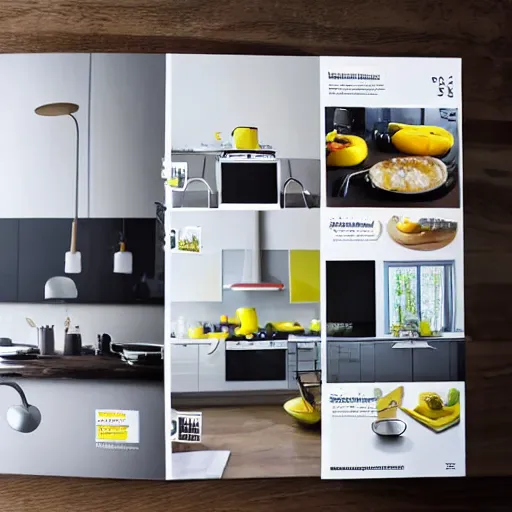 Prompt: a realistic rendering of a kitchen interior, ikea photo catalogue, but there are minions cooking breakfast