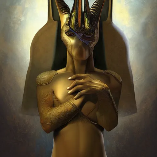 Prompt: realistic detailed face portrait and fully body poses of anubis in the underworld by emilia dziubak, will terry, greg olsen, chris mars, ann long, and mark brooks, fairytale, art nouveau, victorian, neo - gothic, character concept design, smooth, extremely sharp detail, finely tuned detail, story book design, storybook layout