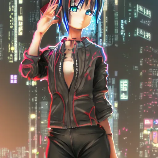 Prompt: anime girl dystopia tokyo cyberpunk 3 d art