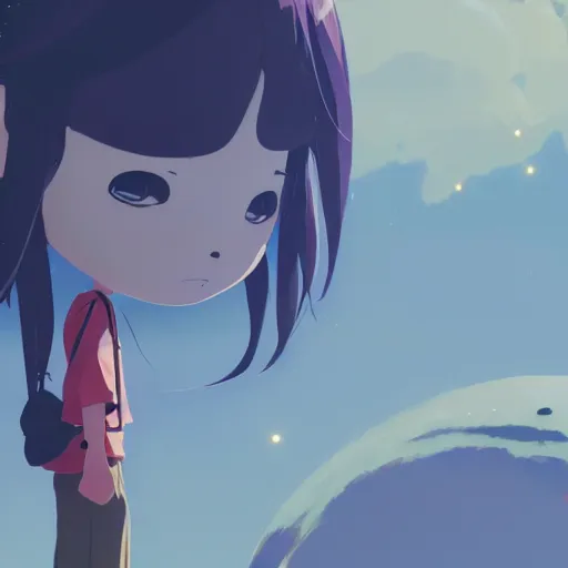 Image similar to you are the world and the world is you, detailed, cory loftis, james gilleard, atey ghailan, makoto shinkai, goro fujita, studio ghibli, rim light, exquisite lighting, clear focus, very coherent, plain background