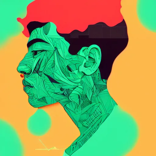 Image similar to profile picture by sachin teng, miami, organic painting, marijuana smoke, matte, hiphop, hard edges, energetic, 3 d shapes, asymmetrical, smoke, green, masterpiece