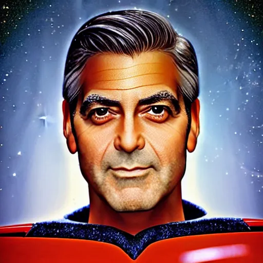 Prompt: george clooney as the newspaper power ranger, digital photography, highly detailed