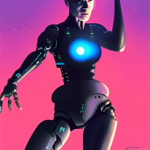 Image similar to maissie williams as a cyborg in the matrix, digital art, detailed, painting, fantasy, sci fi, by ilya kuvshinov