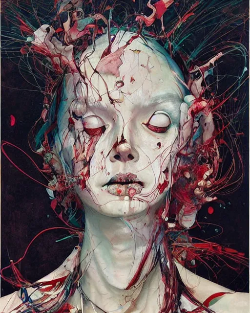 Image similar to there is ugliness in beauty, but there is also beauty in ugliness. in the style of adrian ghenie, esao andrews, jenny saville, edward hopper, surrealism, dark art by james jean, takato yamamoto