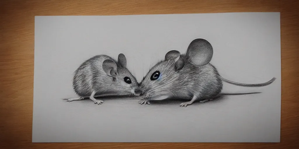 Image similar to a beautiful pencil drawing of one cartoon mouse; masterpiece; extremely highly detailed; ultra-realistic; trending on artstation