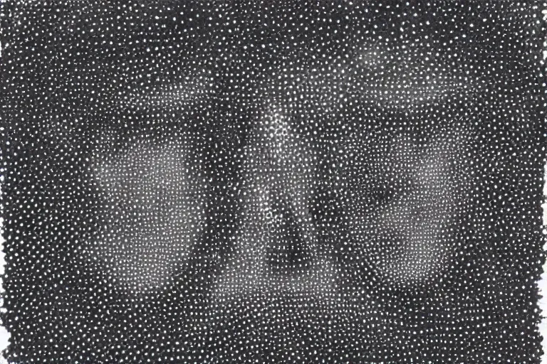 Image similar to face made out of planet, faceless people dark, dots, drip, stipple, pointillism, technical, abstract, minimal, style of francis bacon, asymmetry, pulled apart, cloak, hooded figure, made of dots, abstract, balaclava