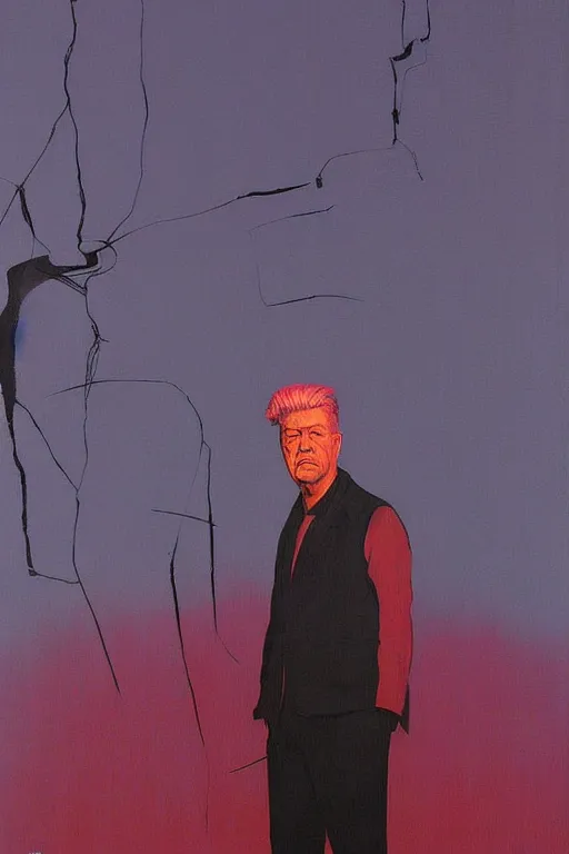 Prompt: david lynch painting by moebius