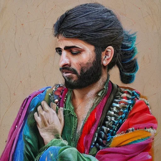 Image similar to Kurdish interpreter, award winning painting, incredibly detailed, extremely detailed, trending on artstation, hyperealistic, 8k hd