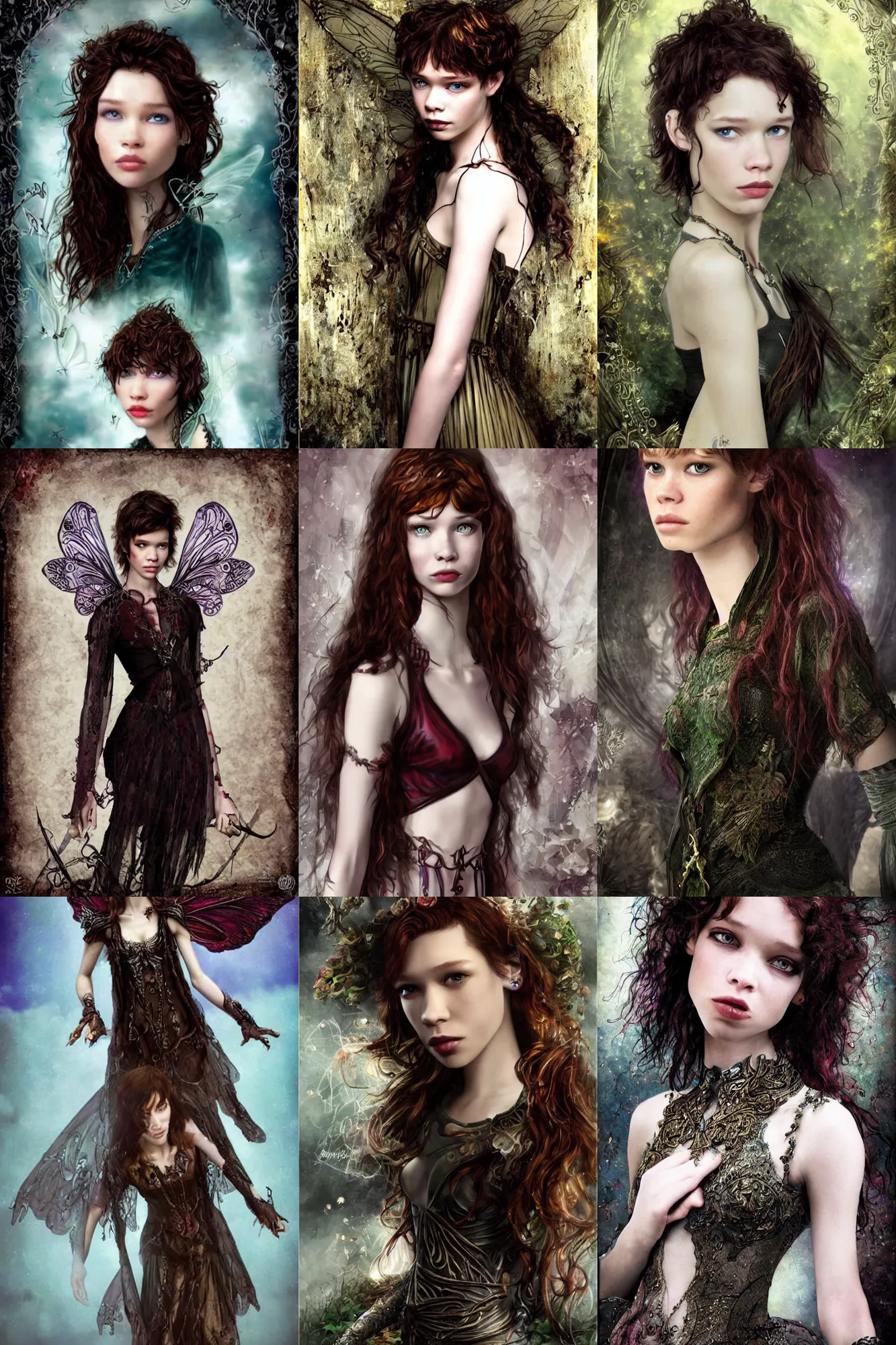 Prompt: astrid berges frisbey as a pixie in the style of anne stokes