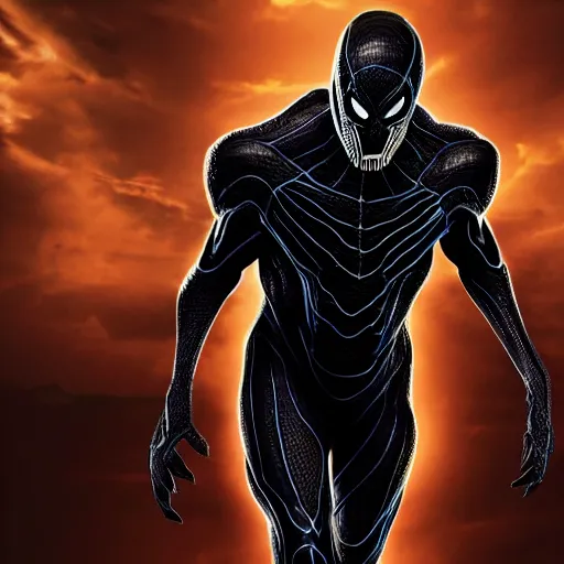 Prompt: still of Bryan Cranston as Carlton Drake, Riot symbiote from Venom (2018), night time, 4k